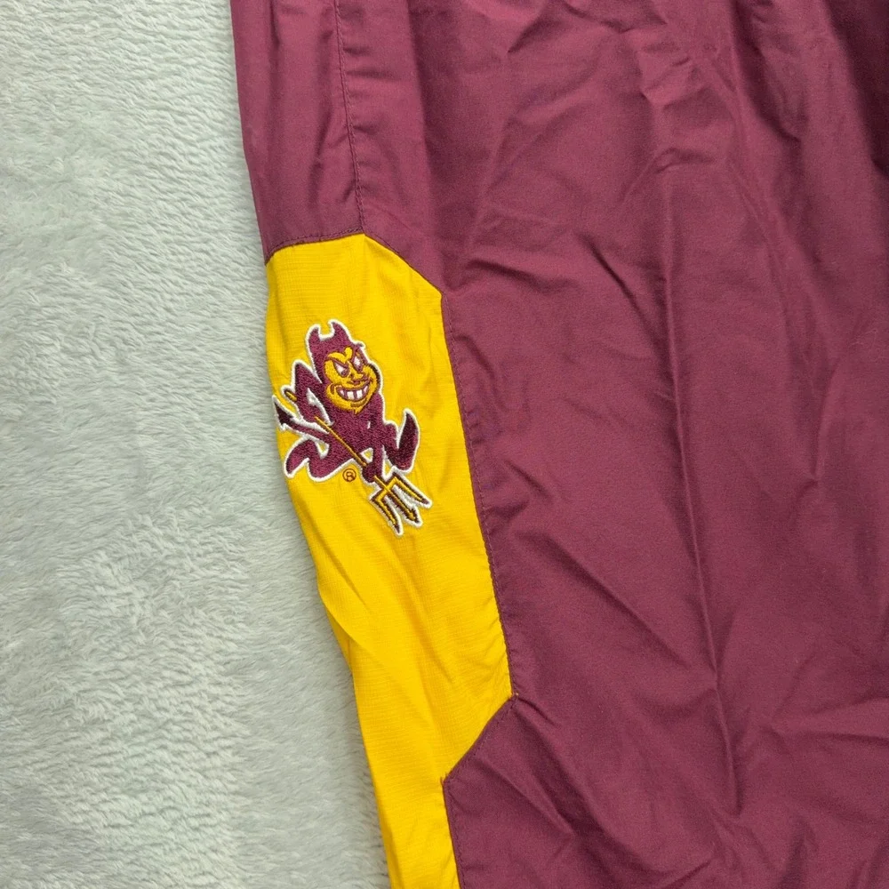 Nike Track Pants Mens Medium Maroon ASU Sun Devils Windbreaker Side Zip Athletic